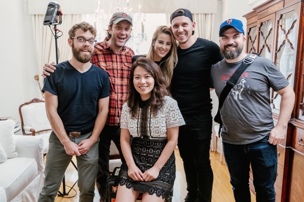 The Feisworld documentary production crew group photo