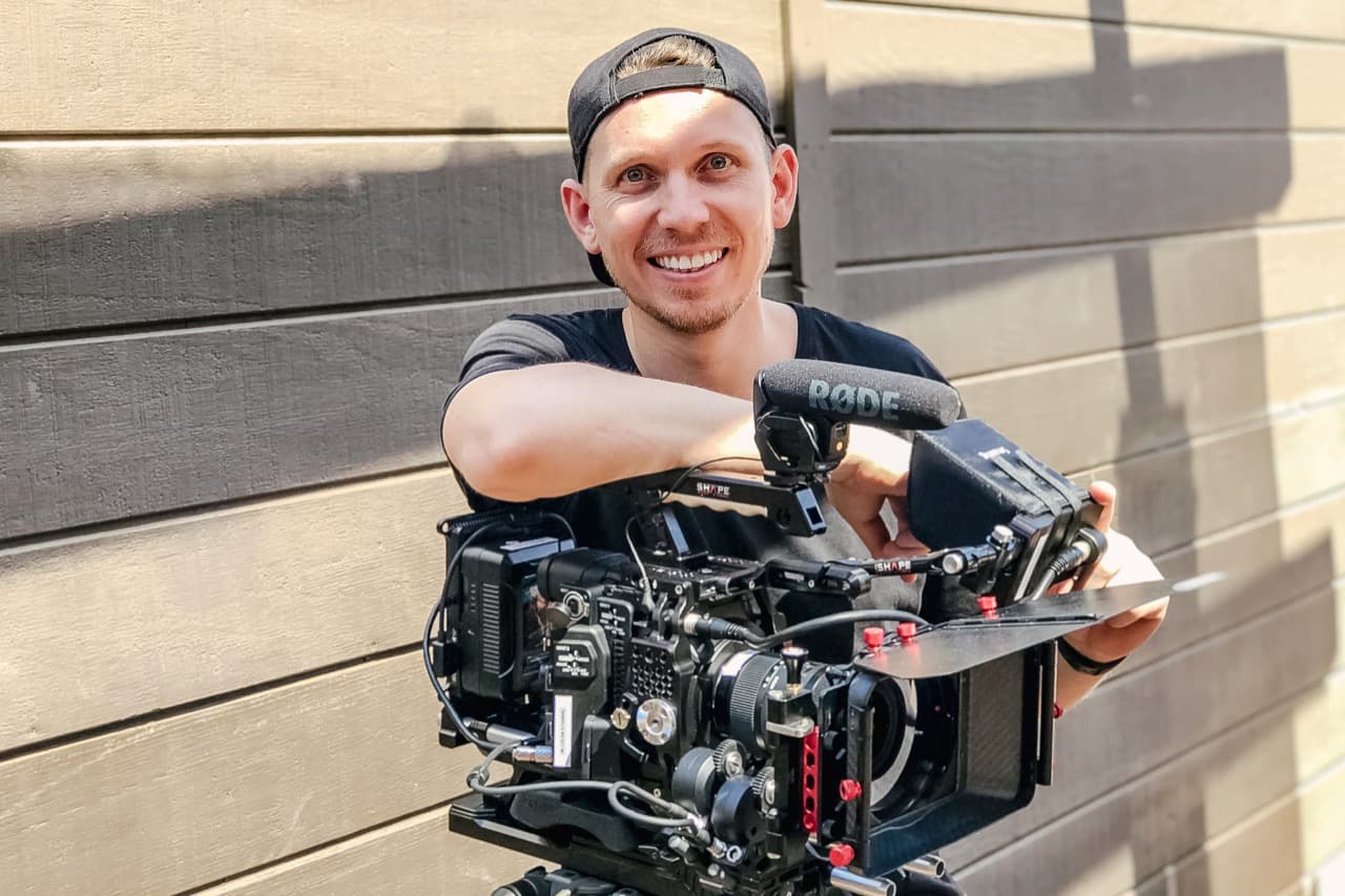 Cinematographer Germán Ceballos with RED camera rig
