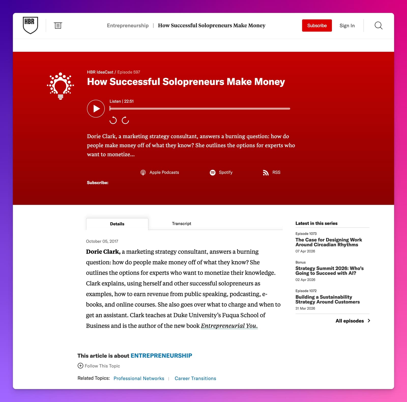 Harvard Business Review screenshot