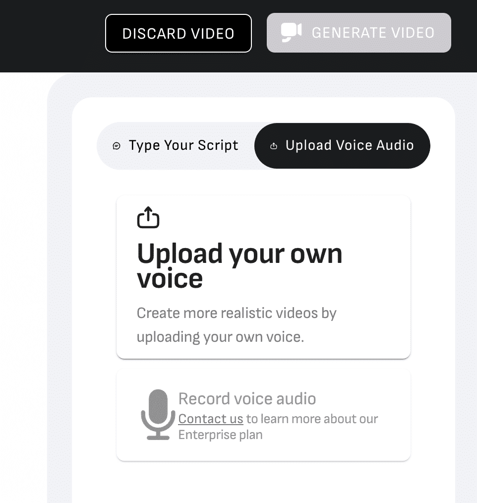 D-ID upload your own voice