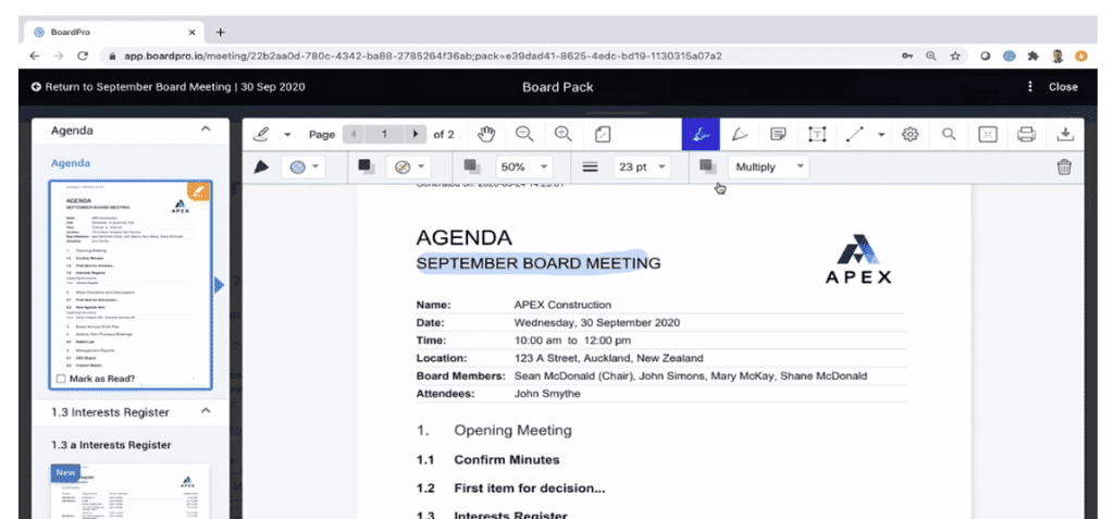 Boardpro publish annotations
