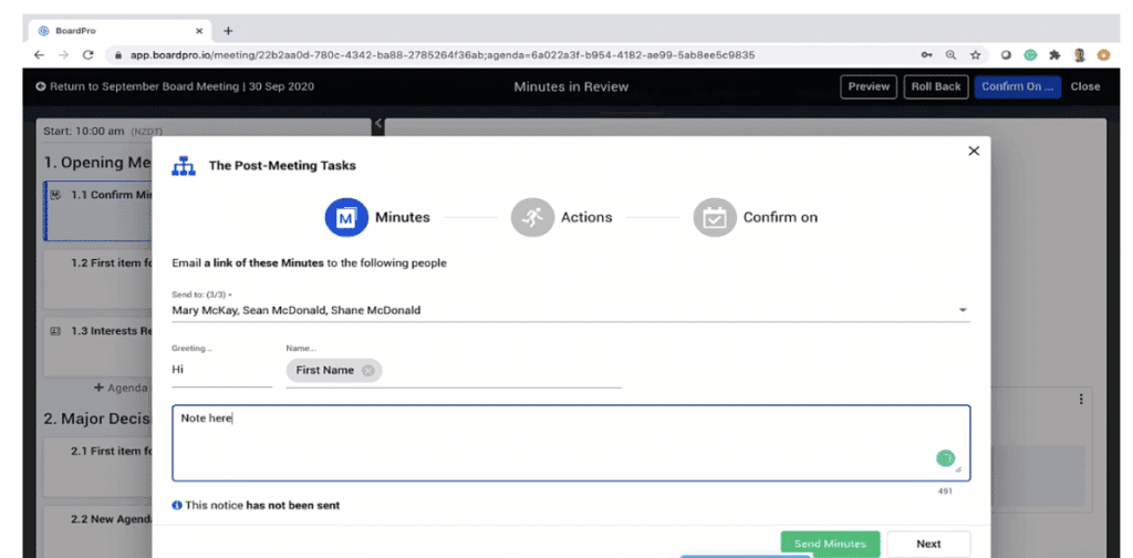 BoardPro Post-meeting tasks