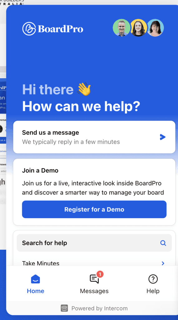 BoardPro Support and Chat Feature