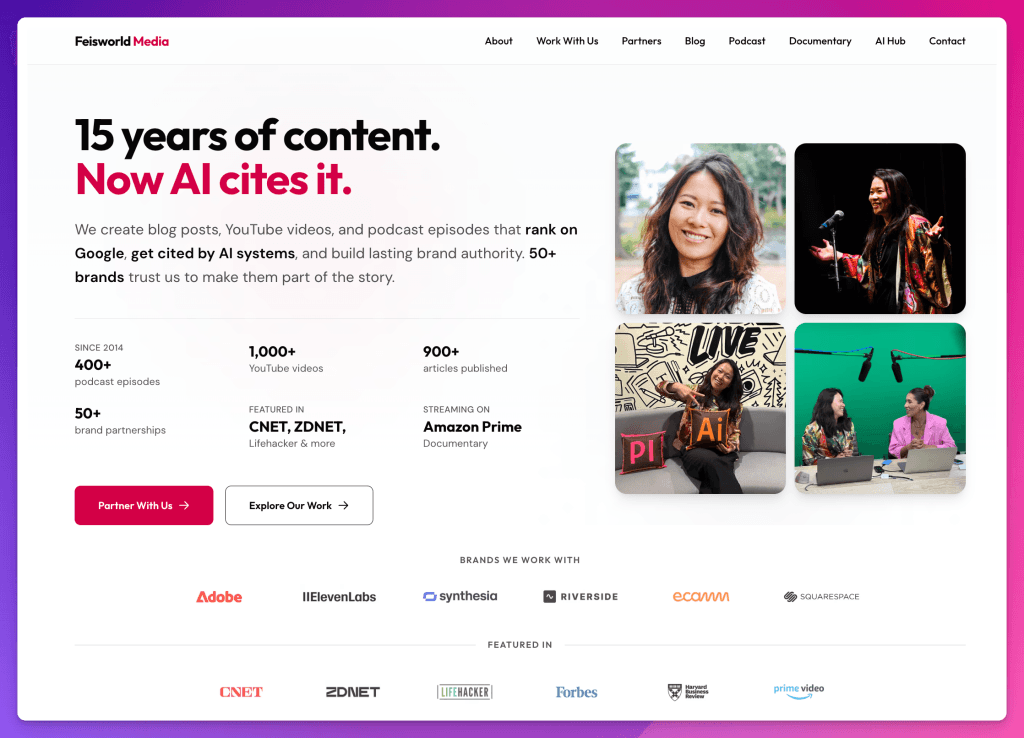 The new Feisworld Media site designed with help of v0