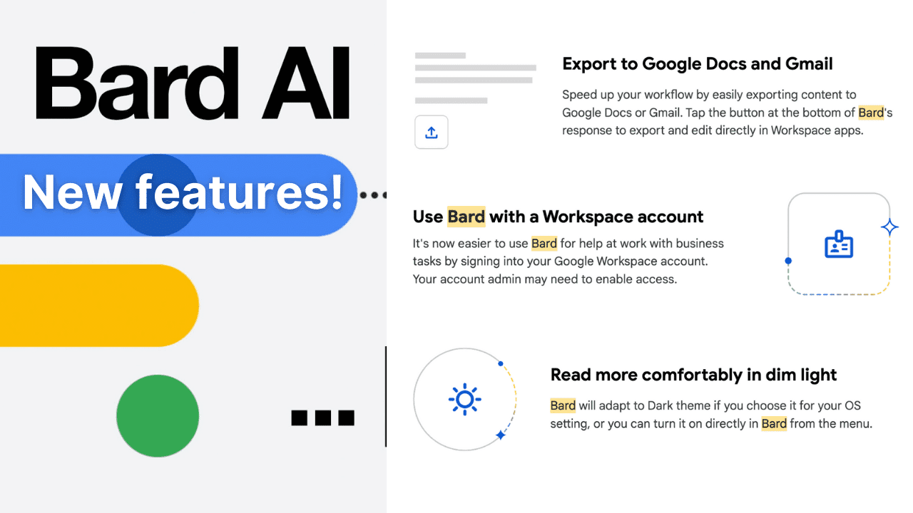 Google Bard New Features: Google Docs, Gmail, Workspace Automation, Multi-languages (May 2023)