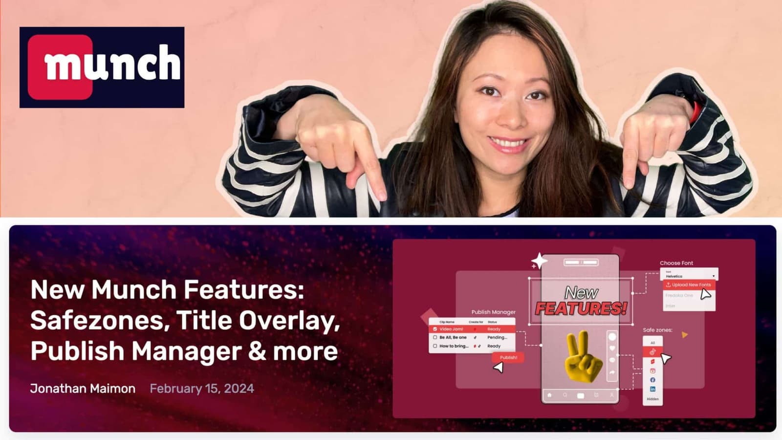 Munch Releases New Features Including Safezones, Title Overlay, And Publish Manager. Makes AI Video Editing A Breeze (2024)