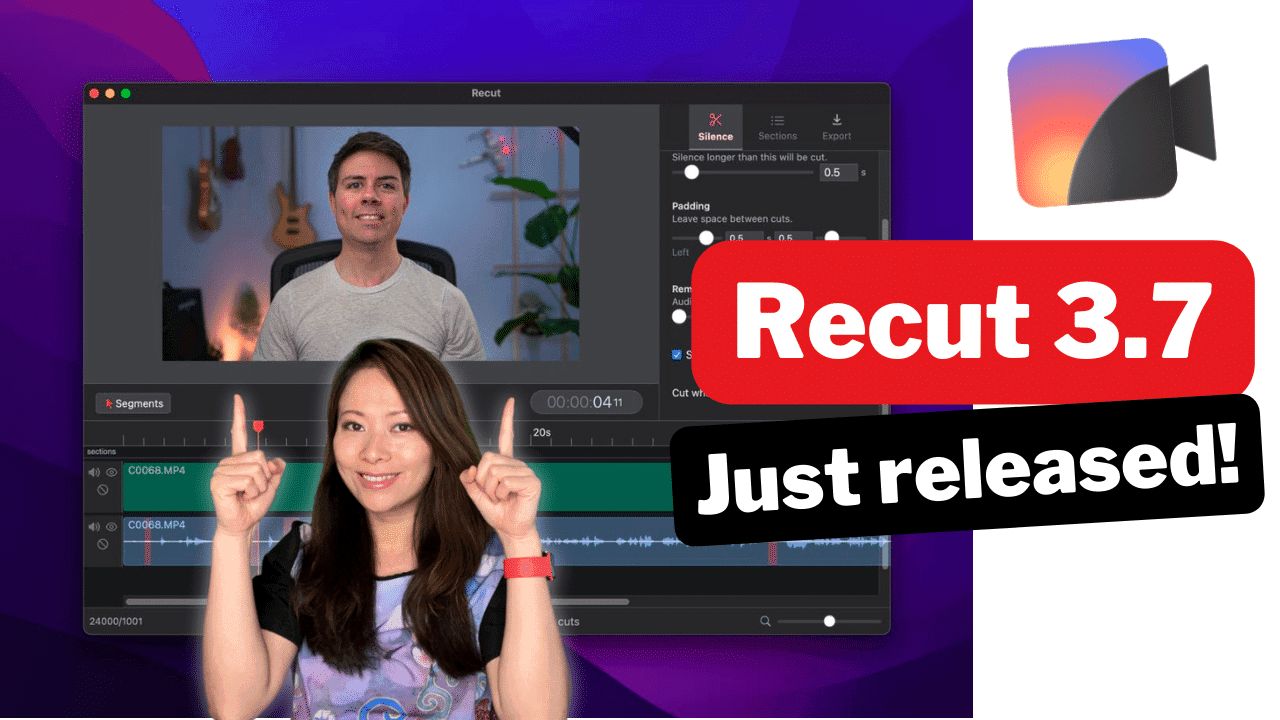 Recut Version 3.7: Dark Mode, ScreenFlow export (2023)