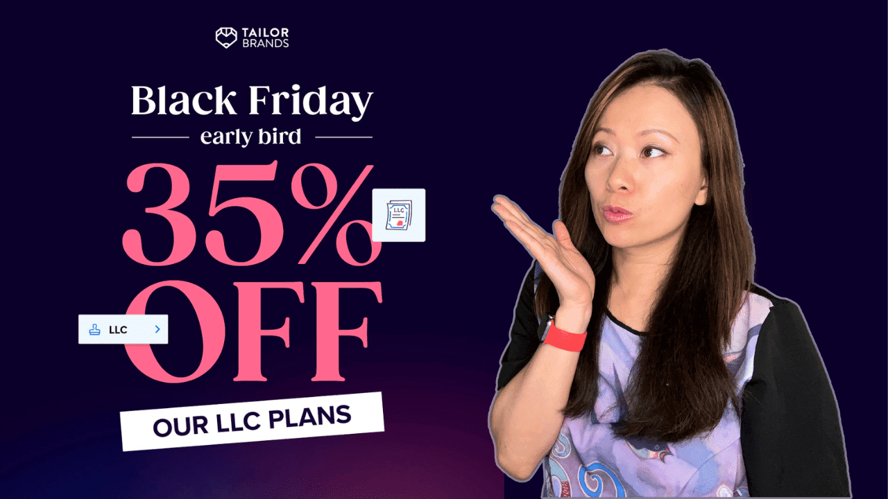 Tailor Brands Black Friday Sale: Entire LLC Plan for 35% OFF (2023)