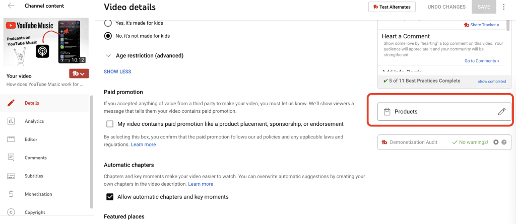 YouTube Shopping Affiliate Program - Add a product