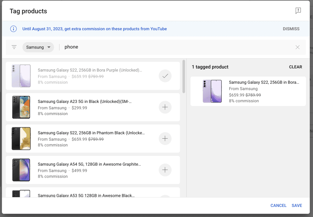 YouTube Shopping Affiliate Program - Add a product