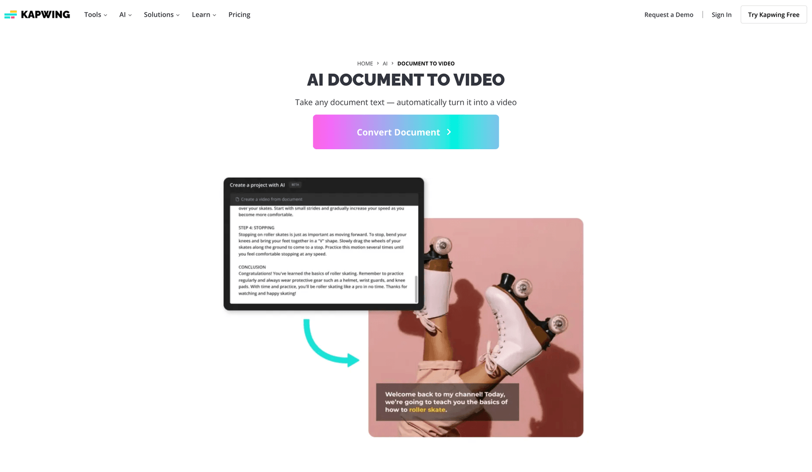 Kapwing Home Page (2025)