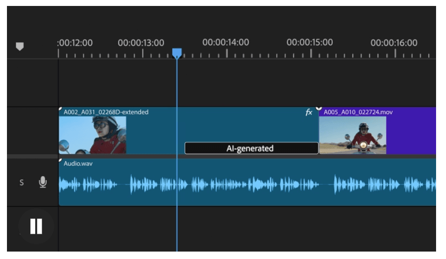 Premiere Generative Extend feature: use AI to extend your B-roll