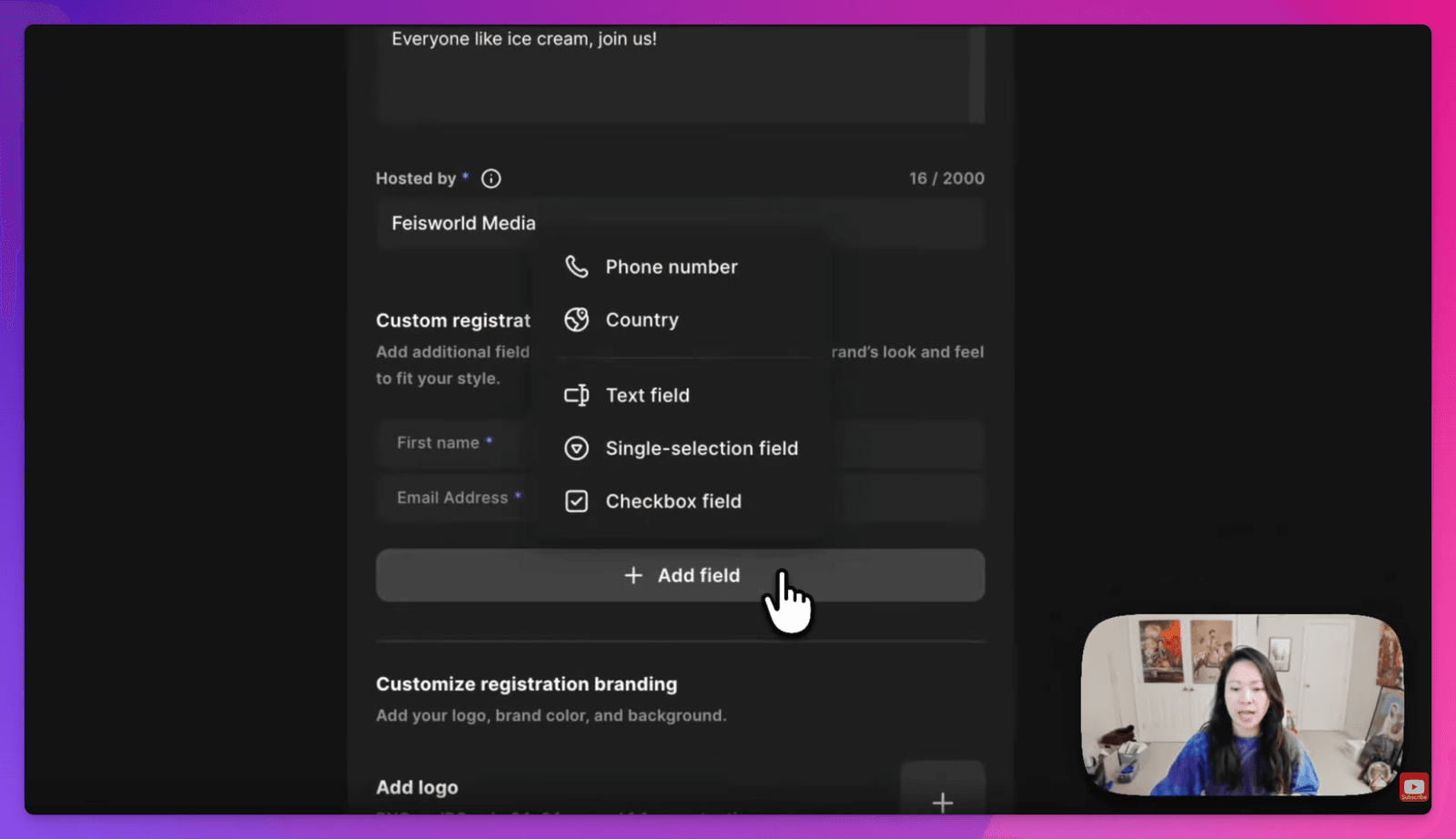 Riverside Webinar Tutorial: registration forms