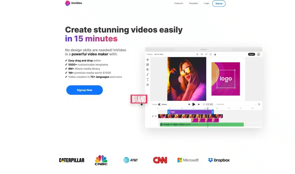 InVideo Landing Page