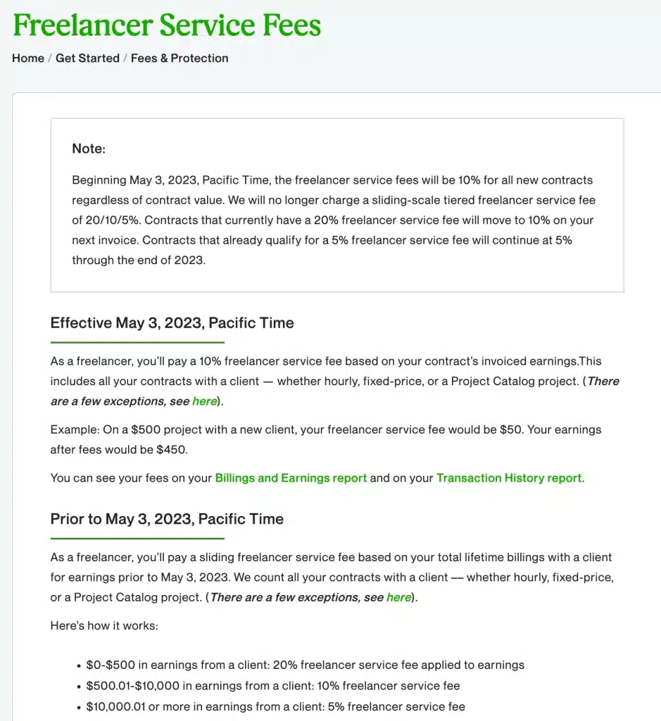 New Upwork Fees May 2023