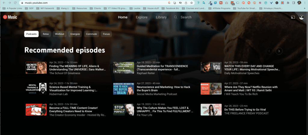 Podcasts on YouTube Music