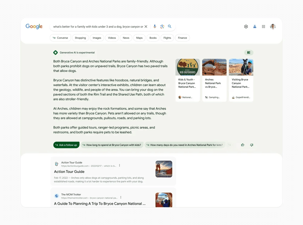 Google Generative Search Experience (GSE) - Organic Search Optimization is fundamental.