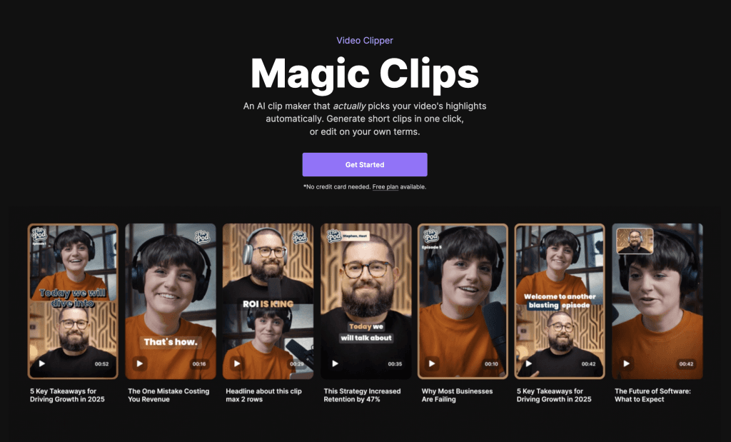 Riverside AI Magic Clips