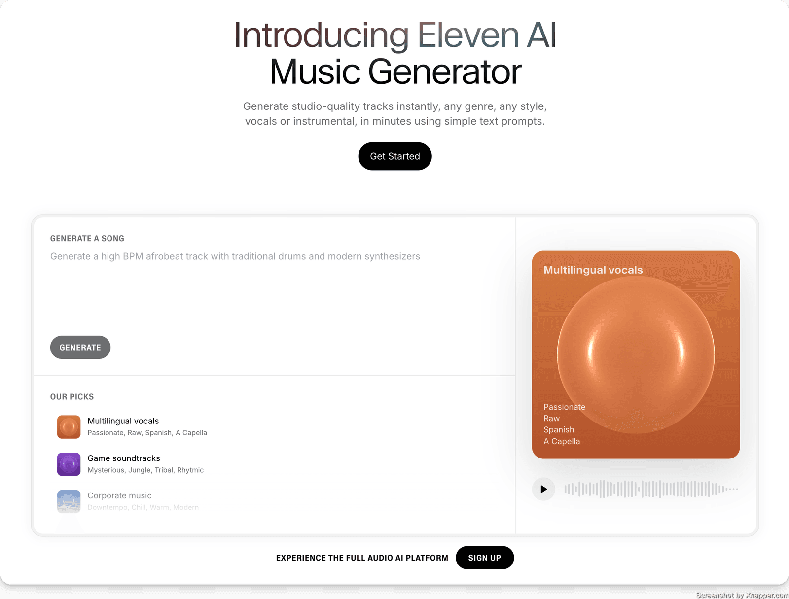 ElevenLabs Music Generator