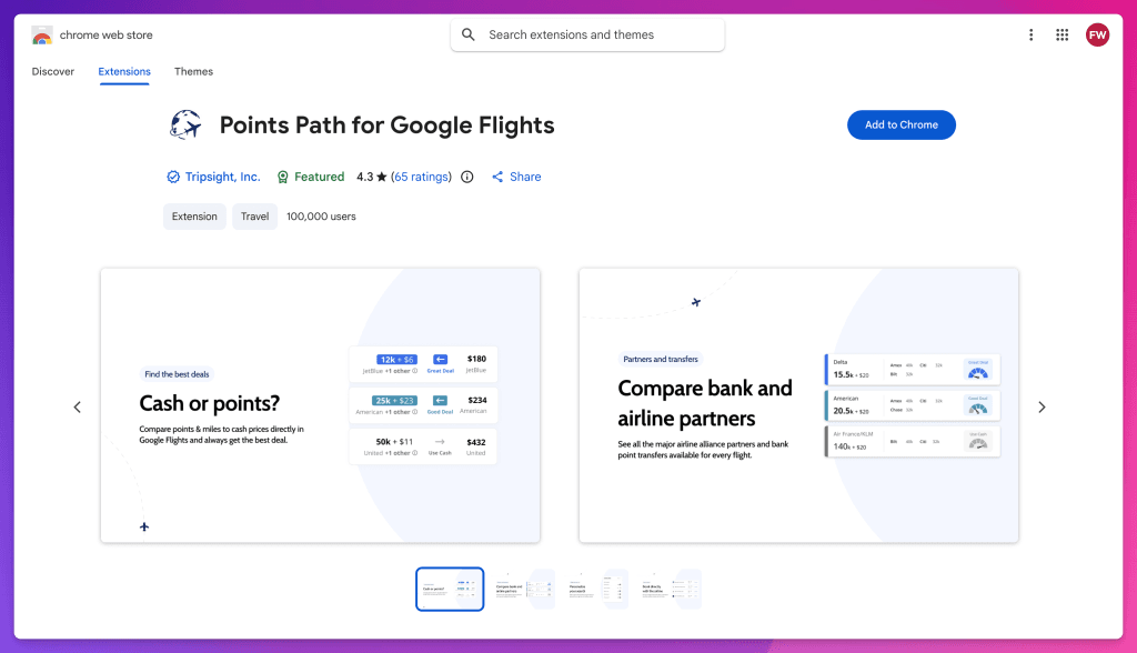 Points Path extension for Chrome and other browsers