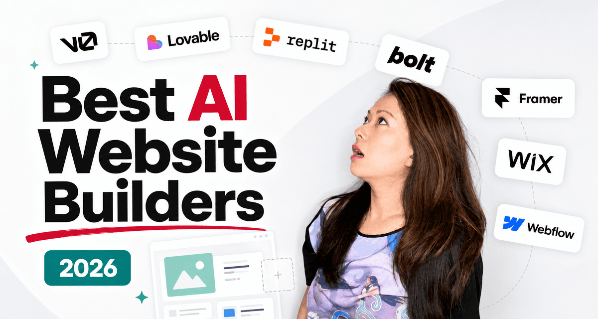 Best AI Website Builders in 2026: v0, Lovable, Replit, Bolt, Framer, Wix, Webflow, and More