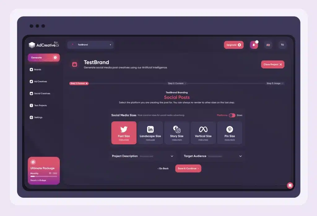 Adcreative.ai v3 Dark Mode