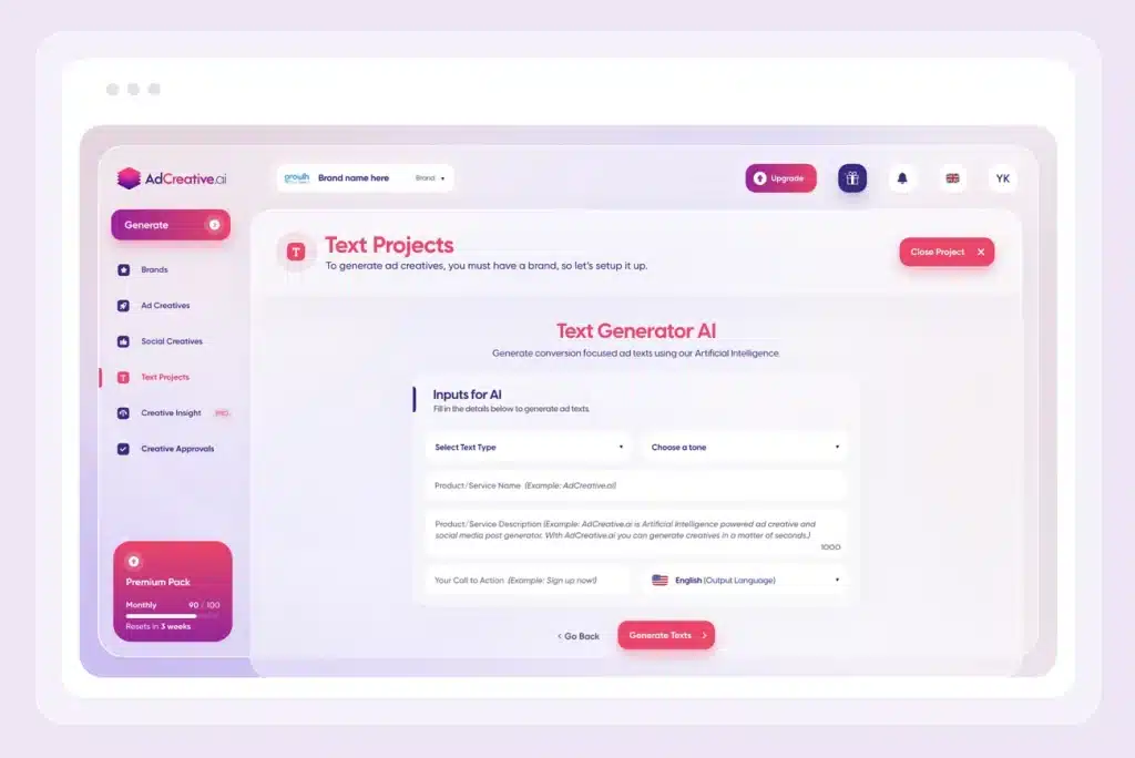 AdCreative.ai v3 Text Generator with ChatGPT