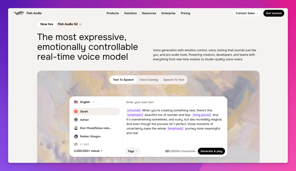Fish.audio: One of the Best AI Voice Generators in 2026