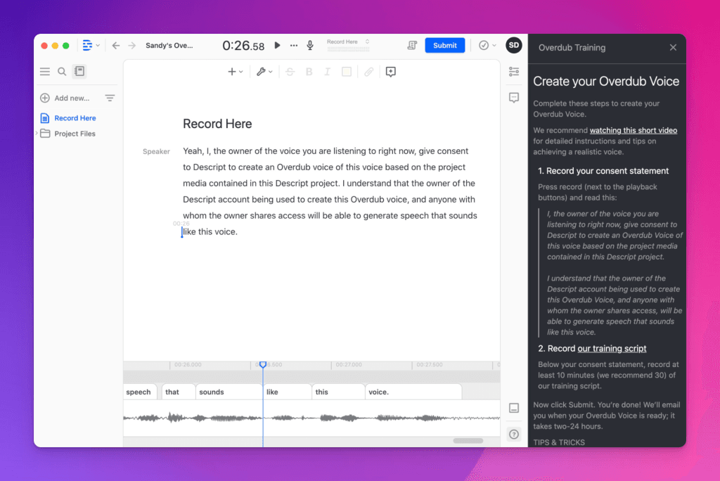 Descript Overdub: One of the Best AI Voice Generators in 2026