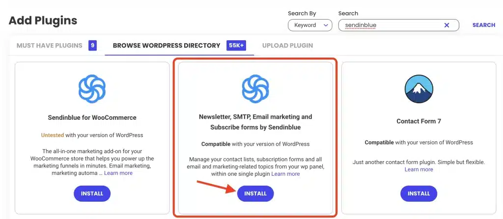How to install the Brevo WordPress plugin - Install and Activate