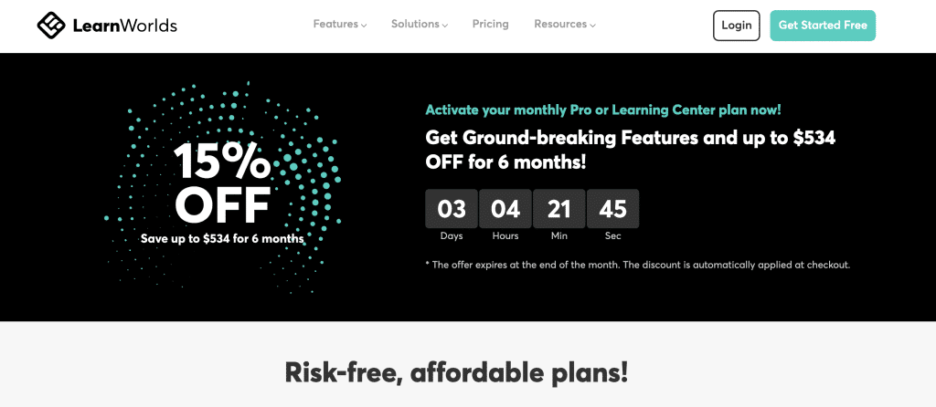 LearnWorlds Discount 15% Off (summer special)