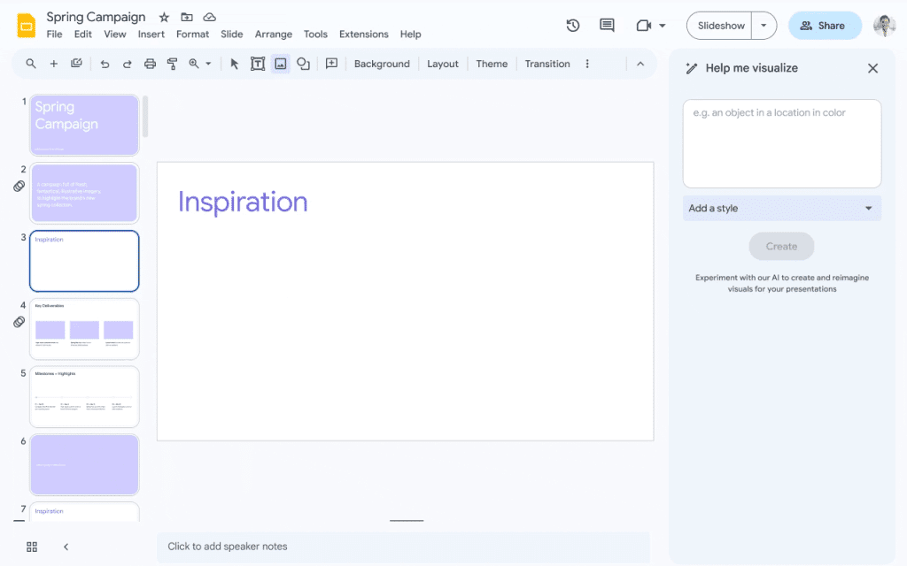 Duet AI for Google Workplace. Make better presentations with AI