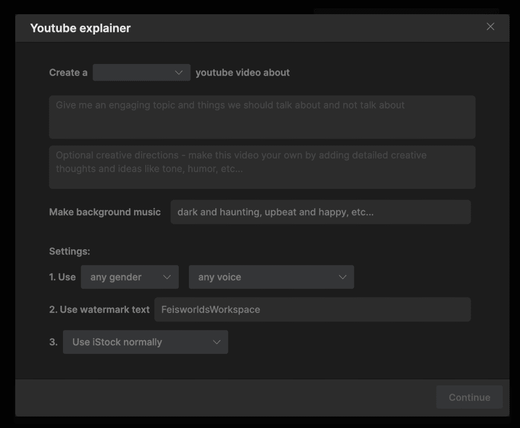 inVideo AI recent event video guided workflow prompt window