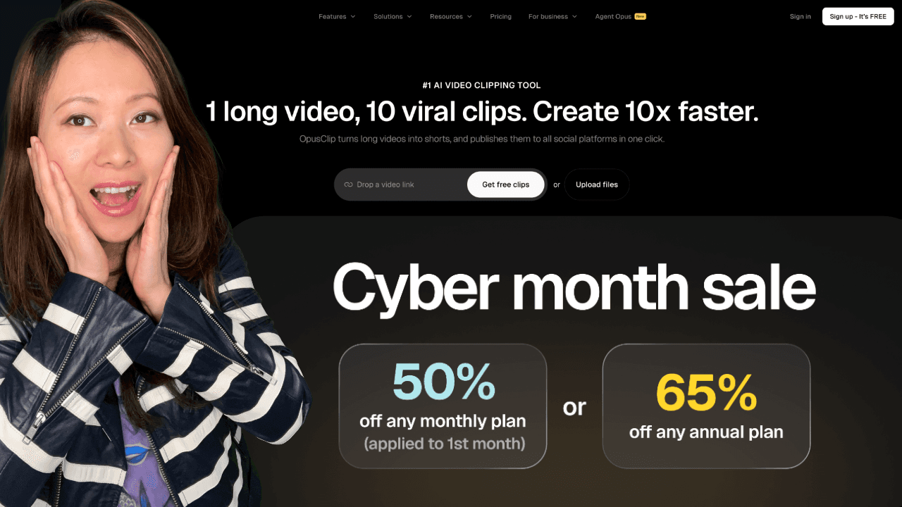 OpusClip Black Friday Sale: 65% OFF Annual Plans (2025)
