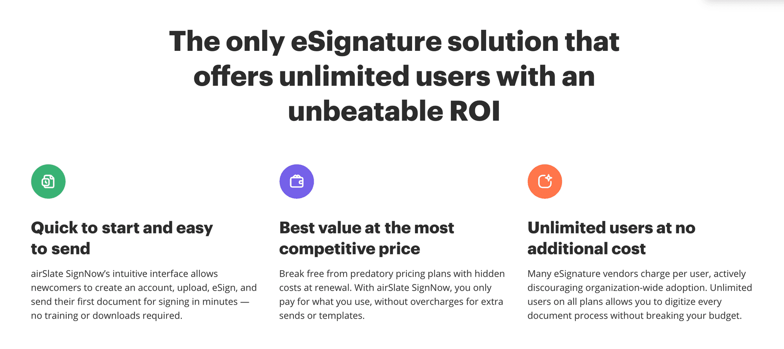 SignNow offers unlimited users at no extra cost (2026)