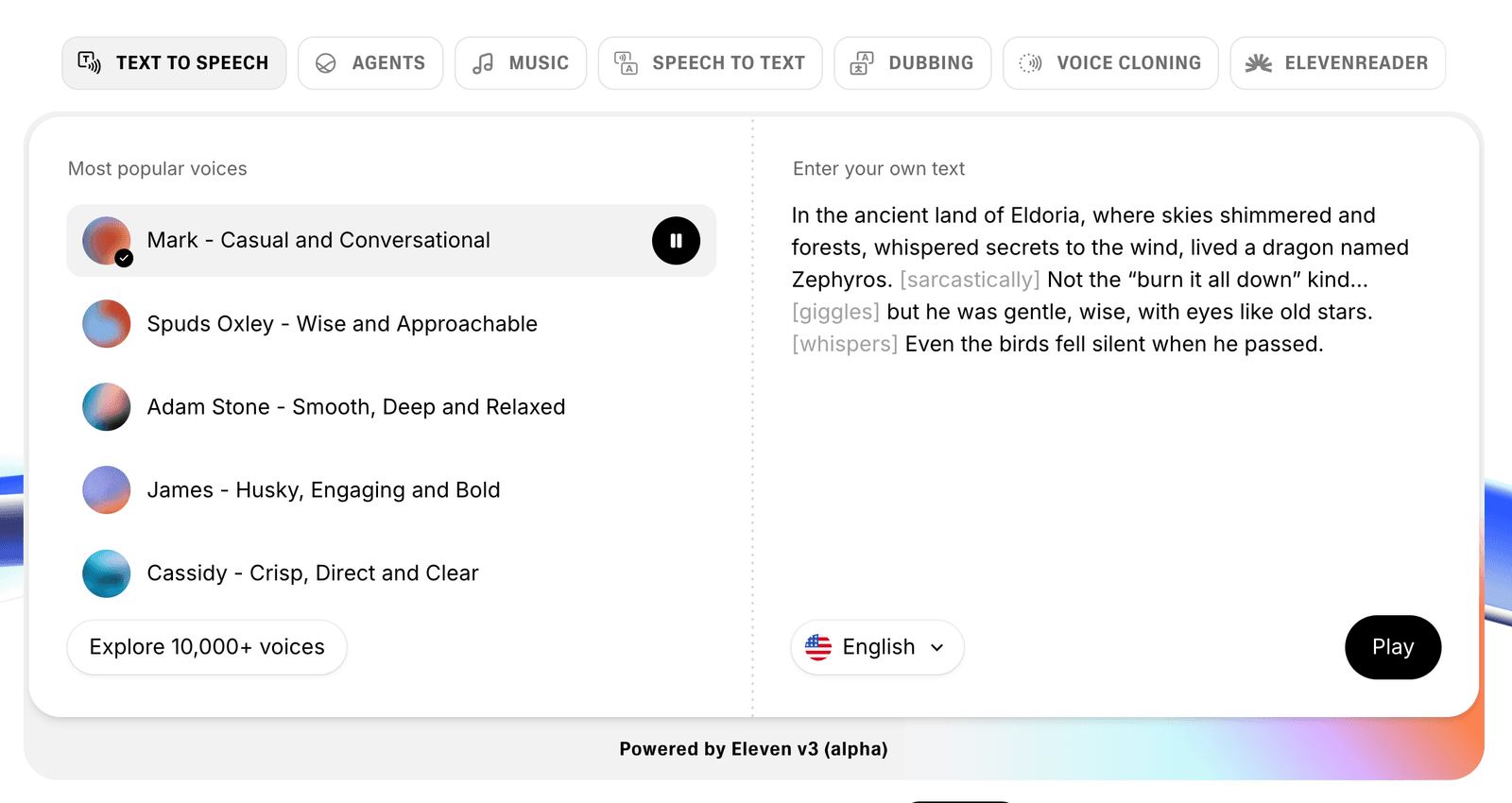 ElevenLabs v3: Text-to-speech