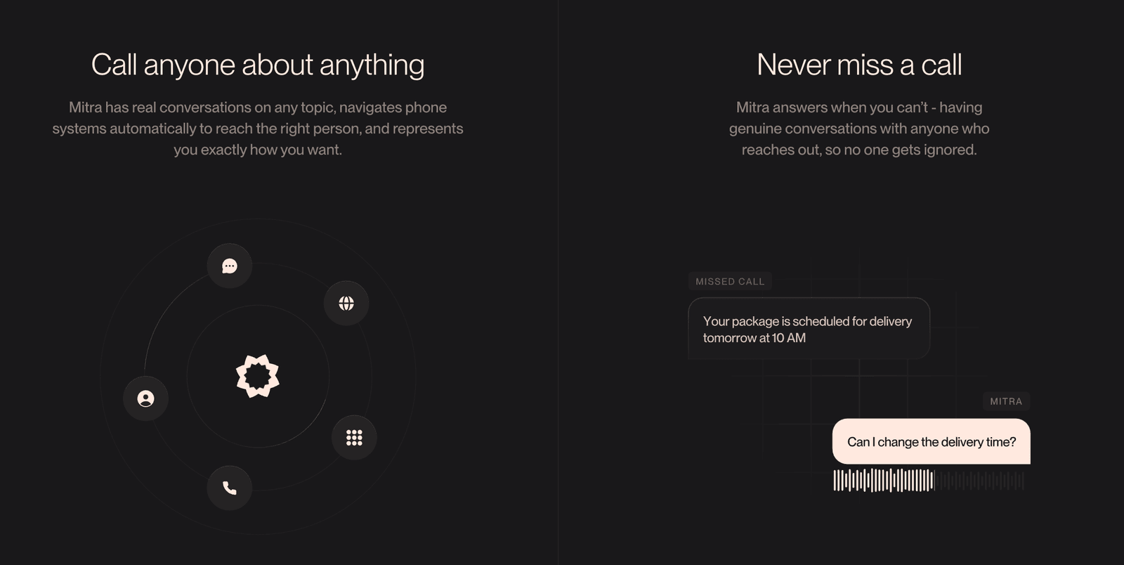Mitra AI: AI for real phone calls