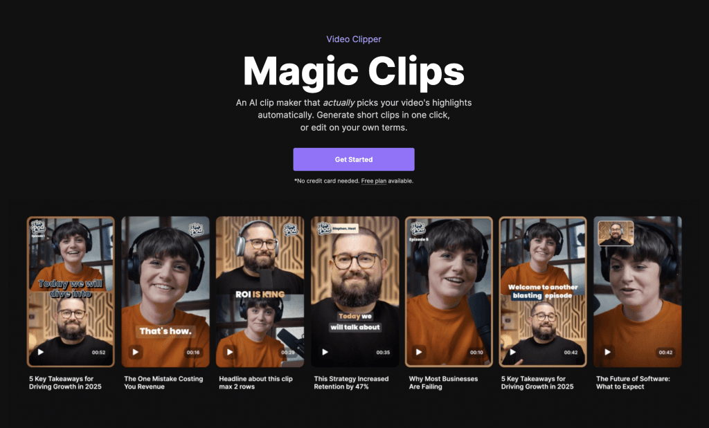 Riverside AI Magic Clips