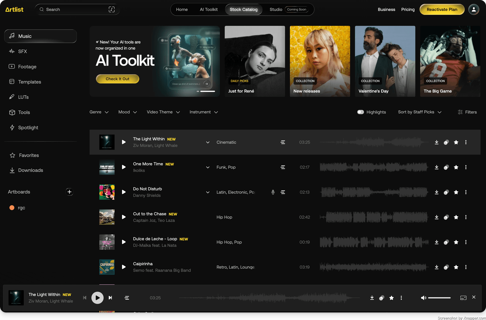ElevenLabs vs. Artlist.io: comparing music