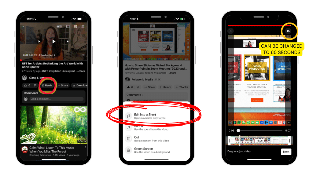 Edit video into a Short from YouTube