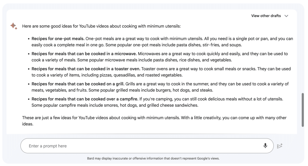 Google Bard For YouTube - Researching video topics