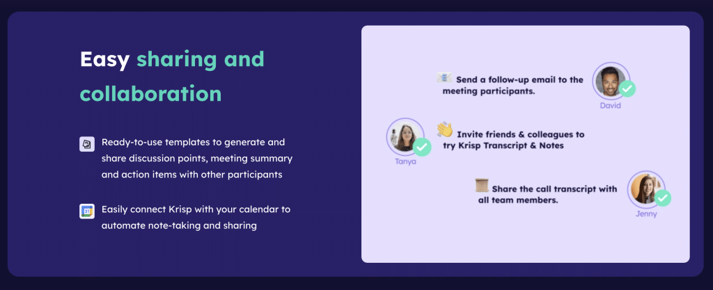 Krisp AI Meeting Assistant - Sharing and collaboration (2023)
