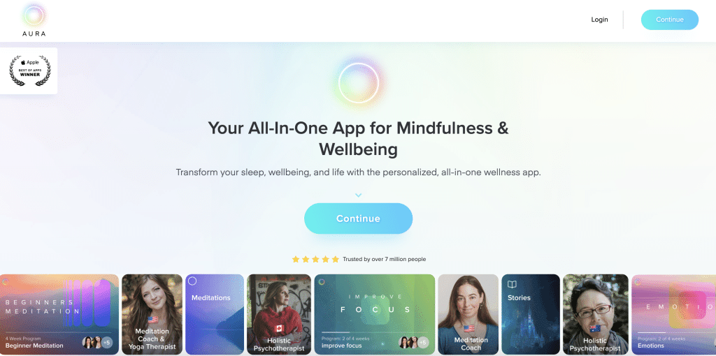 Aura Meditation app with AI (2023)