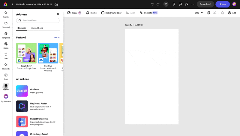 HeyGen in Adobe Express