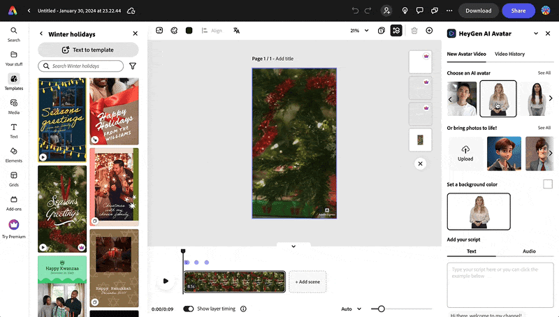 Using HeyGen and Adobe Express combined