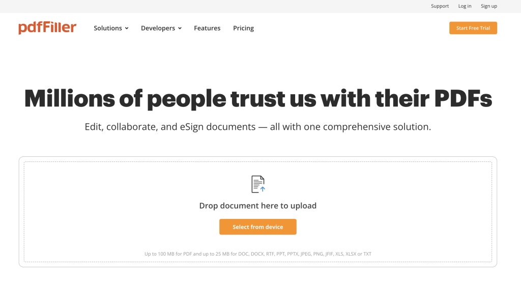 pdfFiller: one of the best PDF editors in 2026