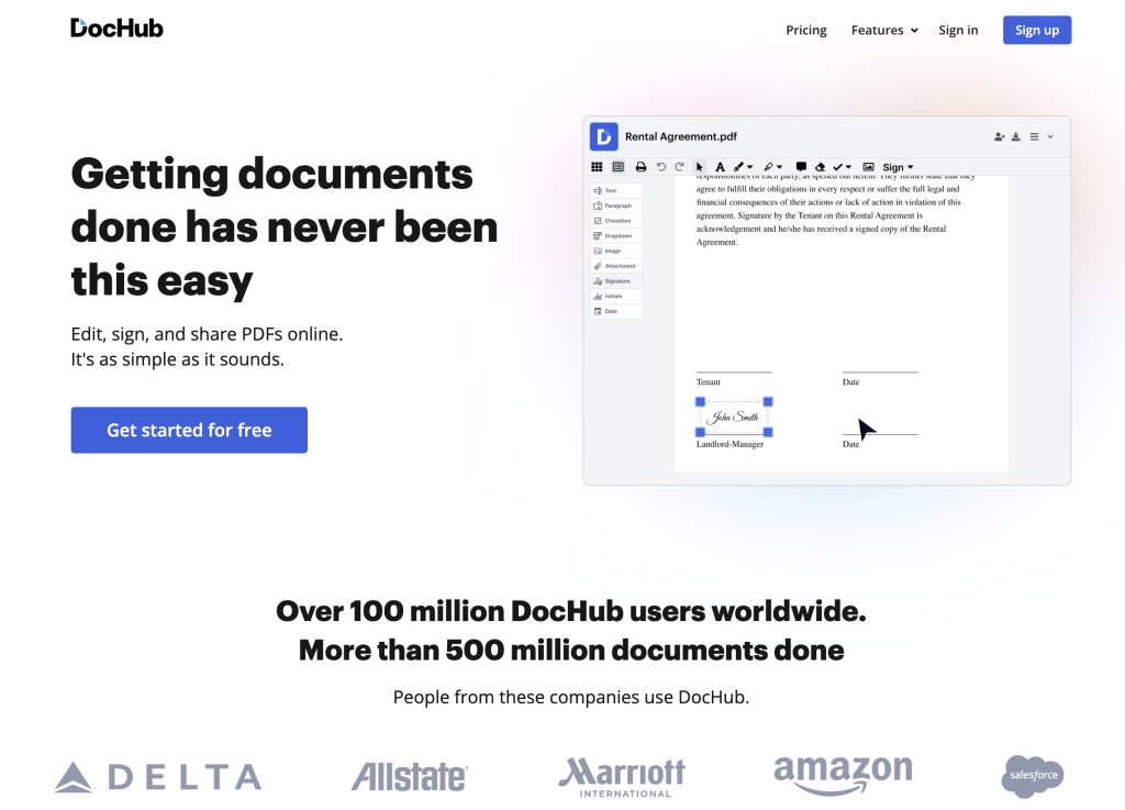 DocHub: one of the top PDF editors of 2026