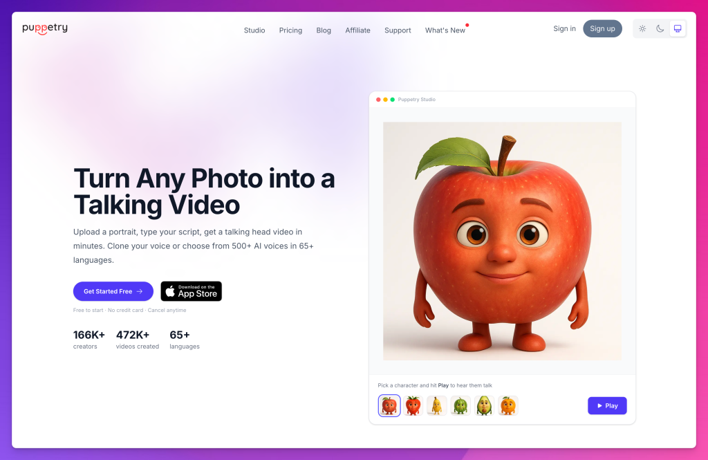 Puppetry: one of the best AI avatar generators